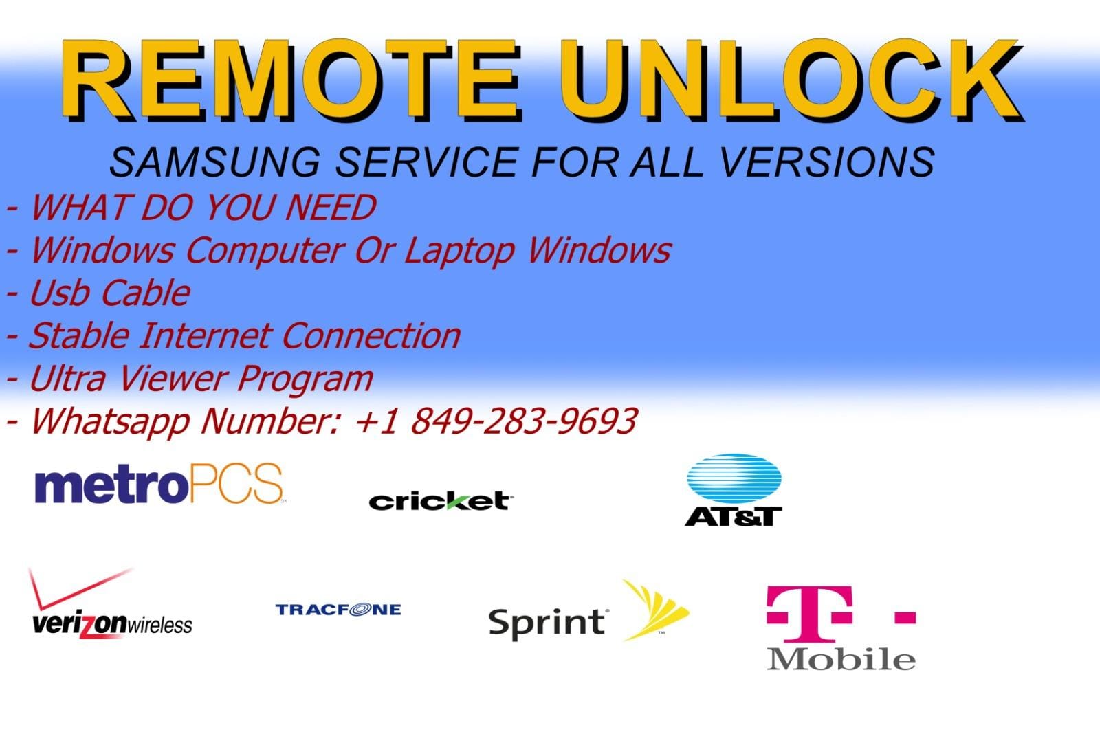 REMOTE SERVICE FOR ALL SAMSUNG PHONES